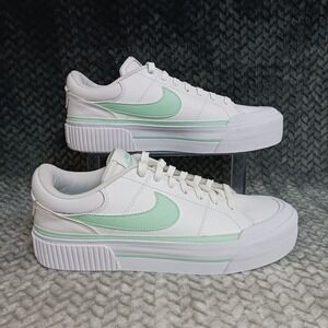 Nike Court Legacy Lift Platform Women's Shoes White Mint Green Size 9.5